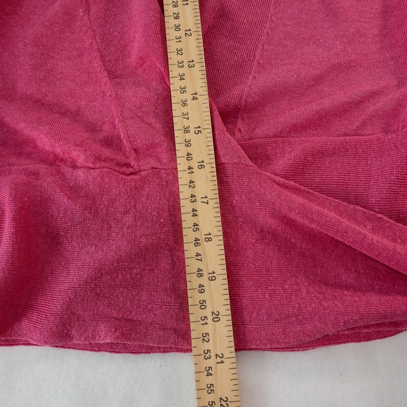 Boden Sweater Womens 2 Pink Linen Wrap Style 3/4 Length Sleeves - Picture 10 of 15